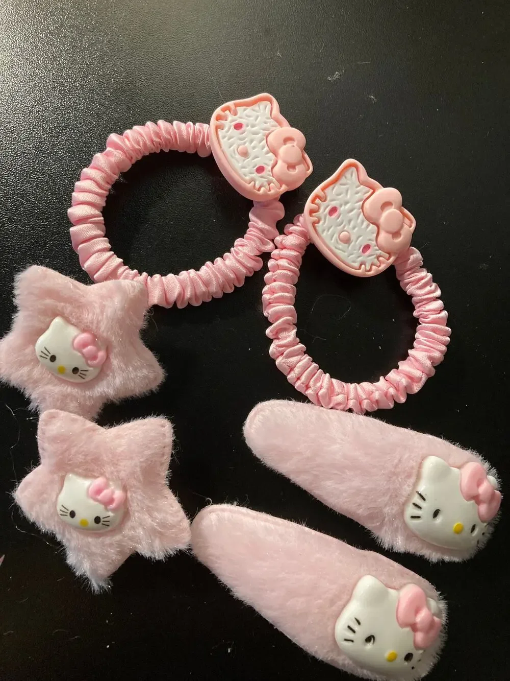 Hello kitty hair clips and ties